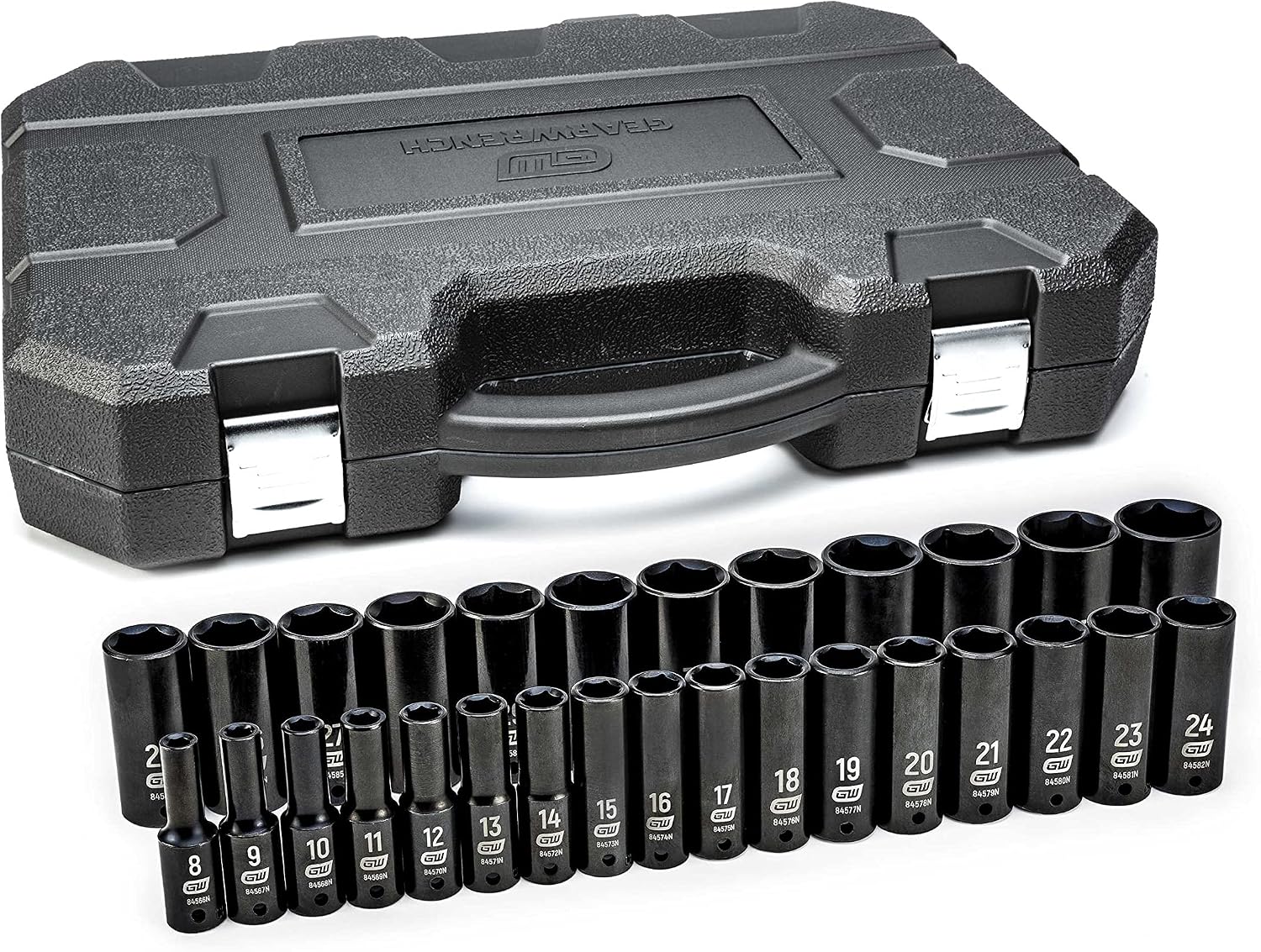 GEARWRENCH Gearwrench 84935N 29 pc. 1/2 inches drive 6 pt. impact socket set, deep, metric