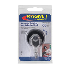 MASTER MAGNETICS Master Magnetics 07580 Magnetic Hook Organizer Rotating Swing Hook 65 Pound Pull Force 1.47 Diameter 0.54 Thick