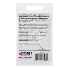 MASTER MAGNETICS Master Magnetics 07580 Magnetic Hook Organizer Rotating Swing Hook 65 Pound Pull Force 1.47 Diameter 0.54 Thick