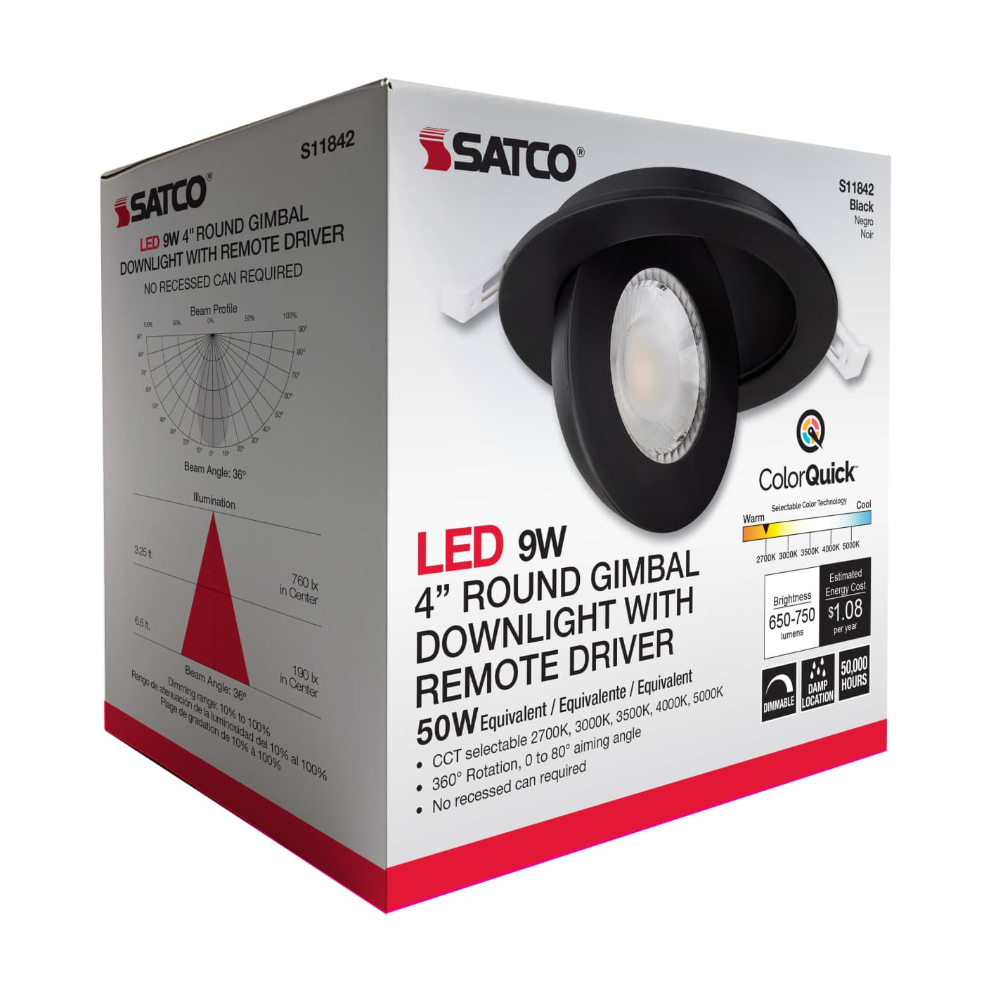 SATCO Satco S11842 Recessed Light 9 W Fixture 4 Inch Round