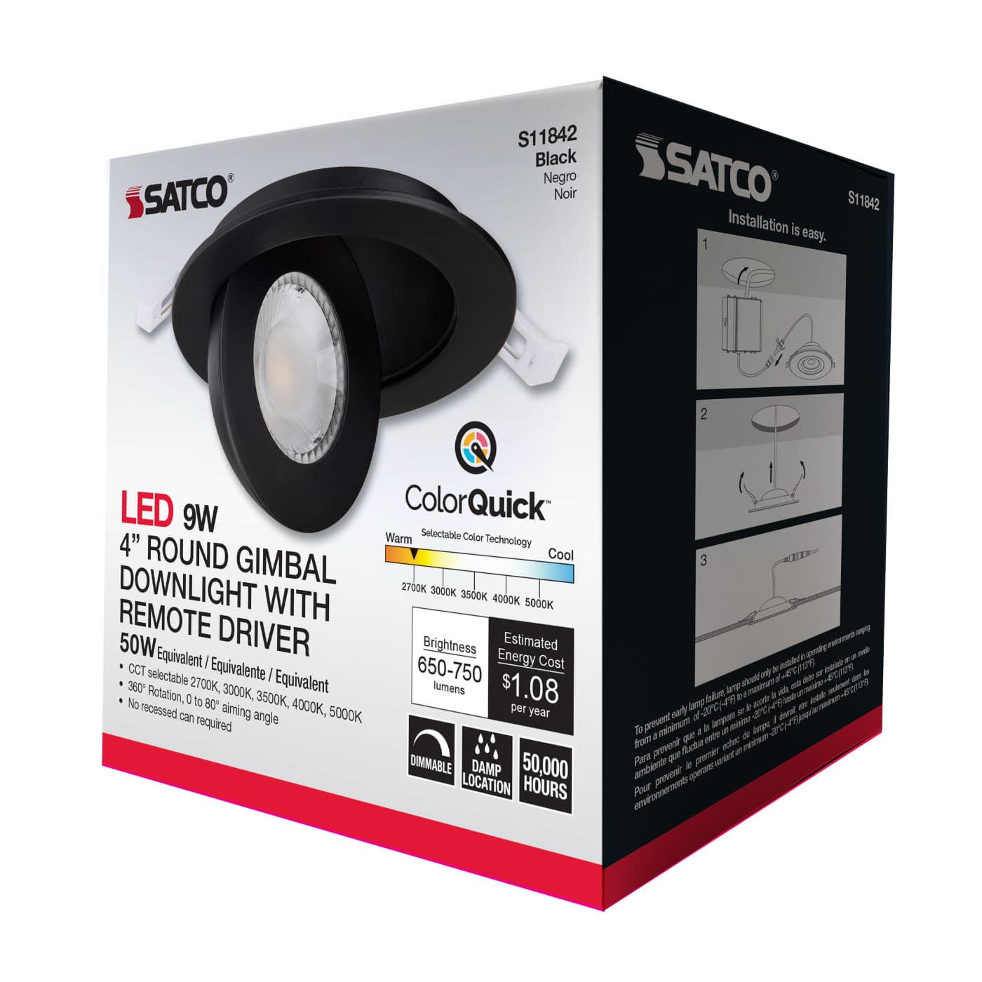 SATCO Satco S11842 Recessed Light 9 W Fixture 4 Inch Round