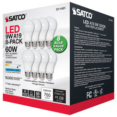 SATCO Satco S11461 A19 LED 9 watt 8-pack 60W equivalent
