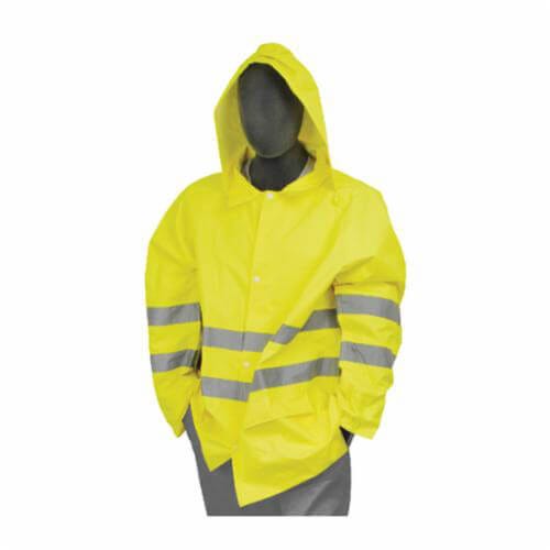 MAJESTIC Majestic 75-1351/M Hi Vis Waterproof Rain Jacket with Hood Medium