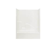 CLARION BATHWARE Clarion Bathware RE7905RX-BC tub/shower 60 x 33 right drain above floor rough 18in apron fiberglass