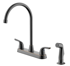 COMPASS Compass 192-6889 Noble Two Handle High Arc Kitchen Faucet with Side Spray 8 inches