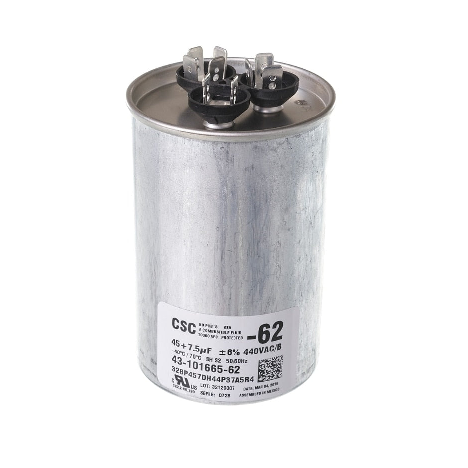 RUUD Ruud 43-101665-62 dual run capacitor 45+7.5 mfd 440v