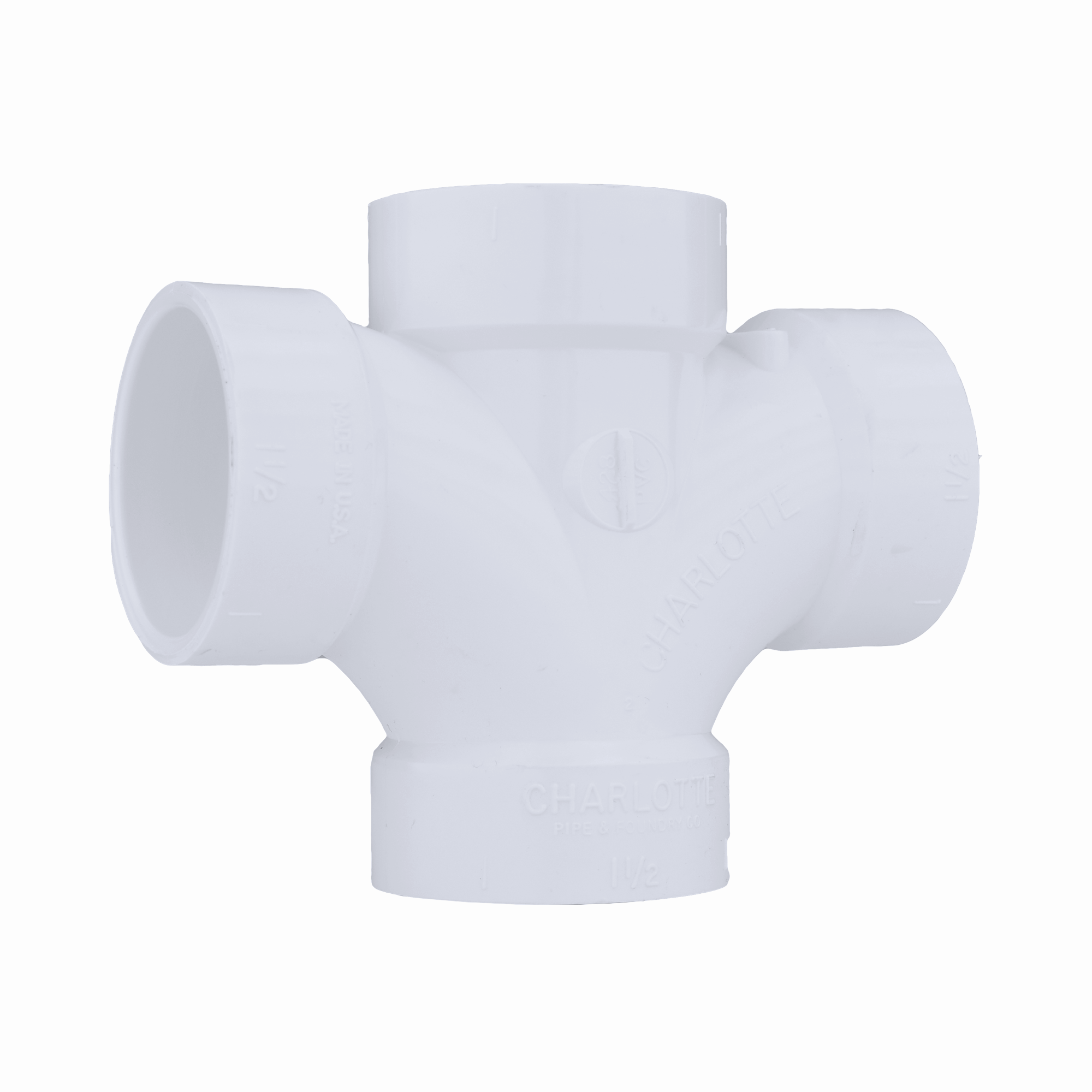CHARLOTTE PIPE Charlotte Pipe PVC-428-1-1/2 Pvc Dwv Double Sanitary Tee