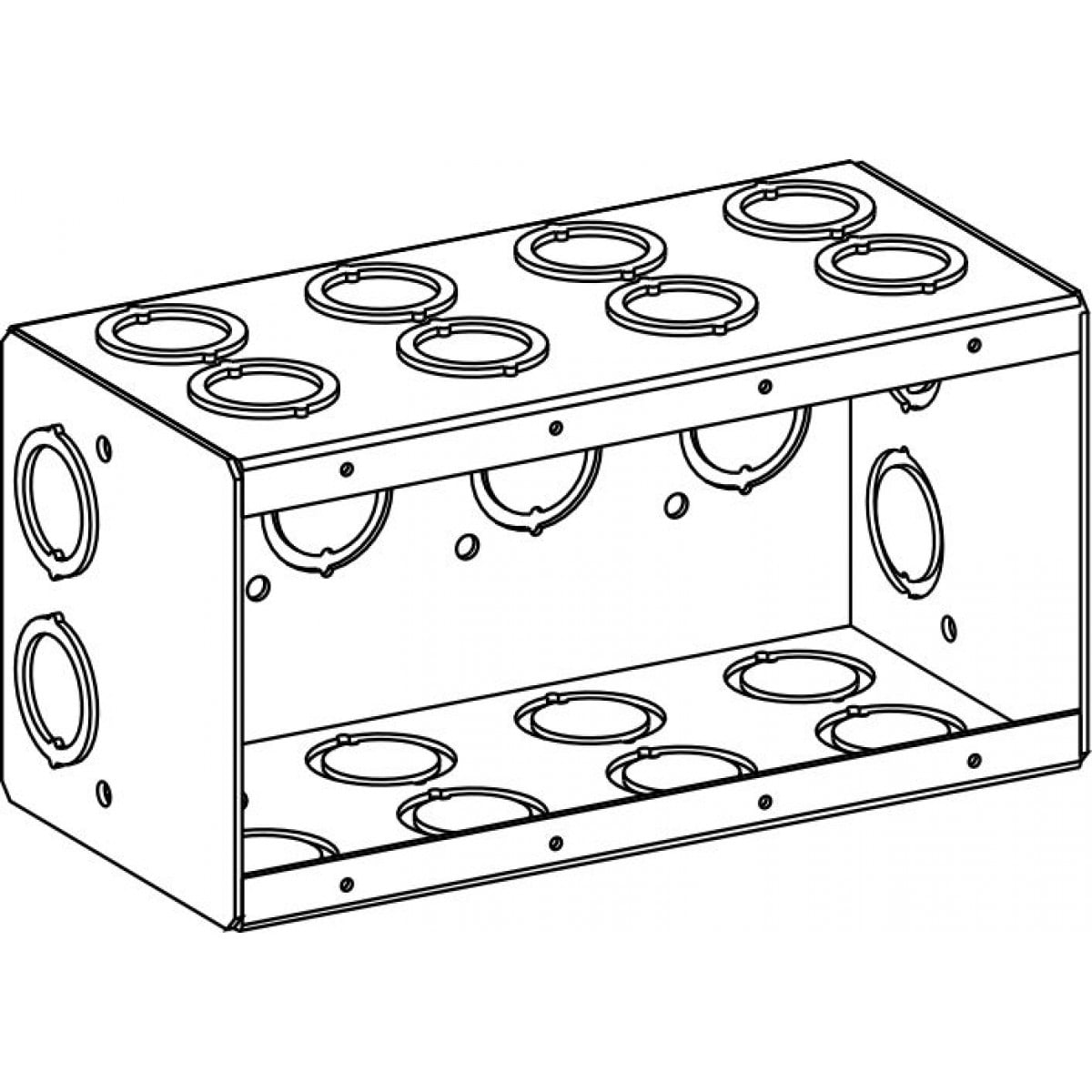 ORBIT INDUSTRIES Orbit Industries MB-4 Steel Switch Box 4 Gang 3.5 Inches Deep