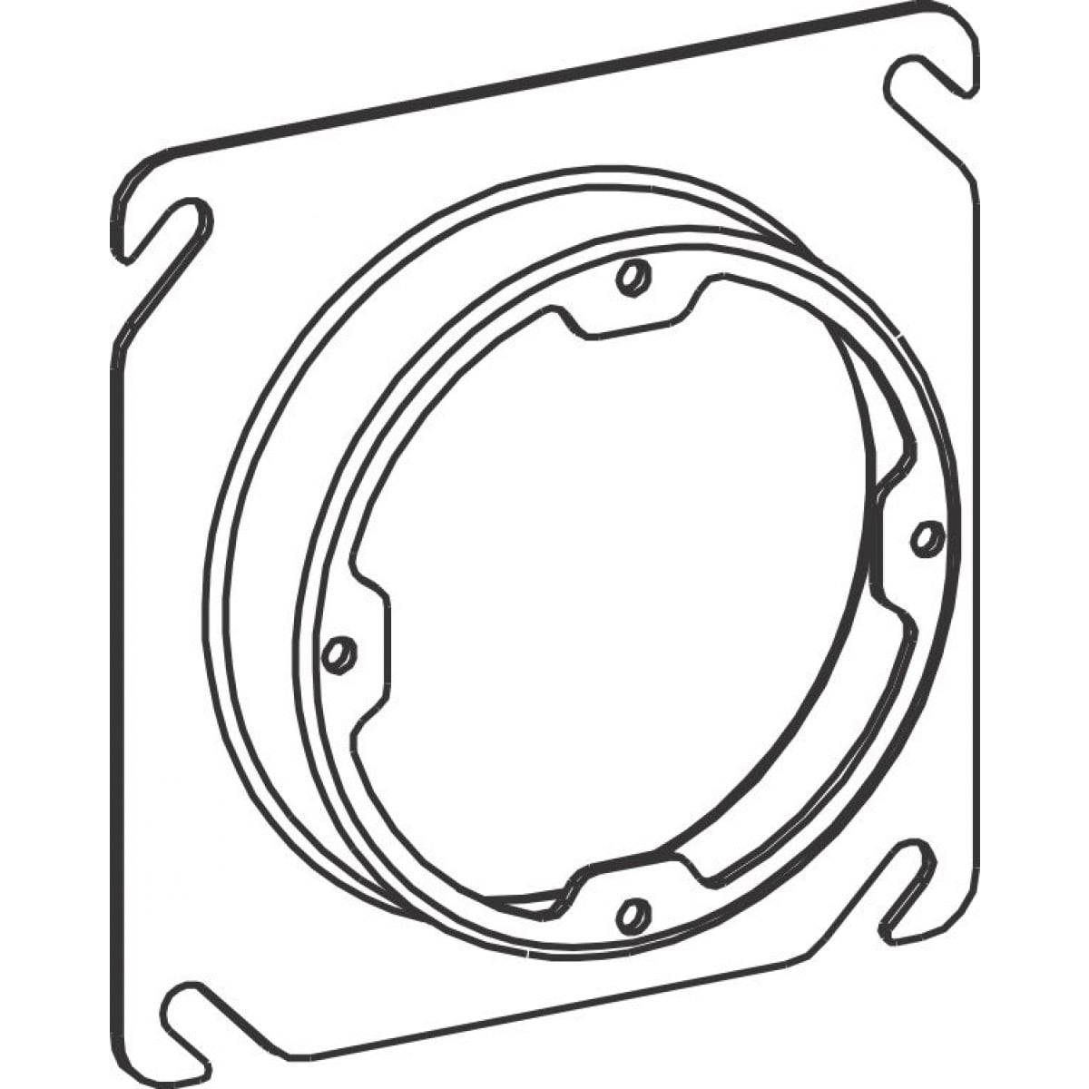 ORBIT INDUSTRIES Orbit Industries 43075X 4in Square Steel Plaster Ring 3/4in Raised
