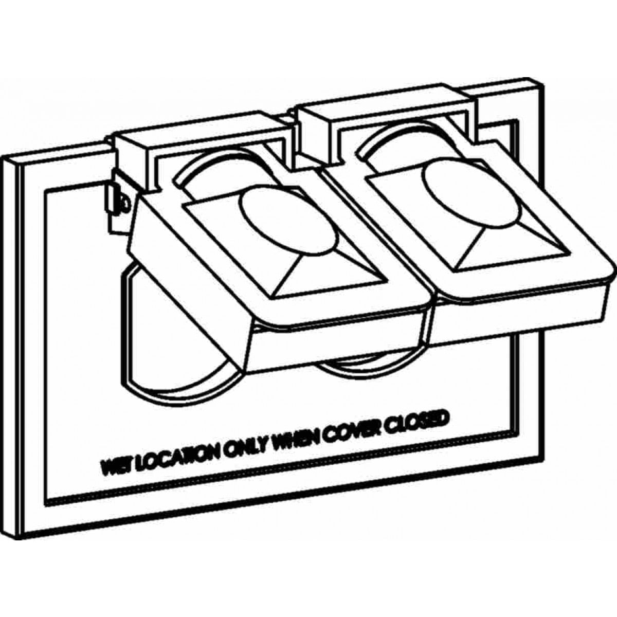 ORBIT INDUSTRIES Orbit Industries 1CP-DH Weatherproof Duplex Cover Gray