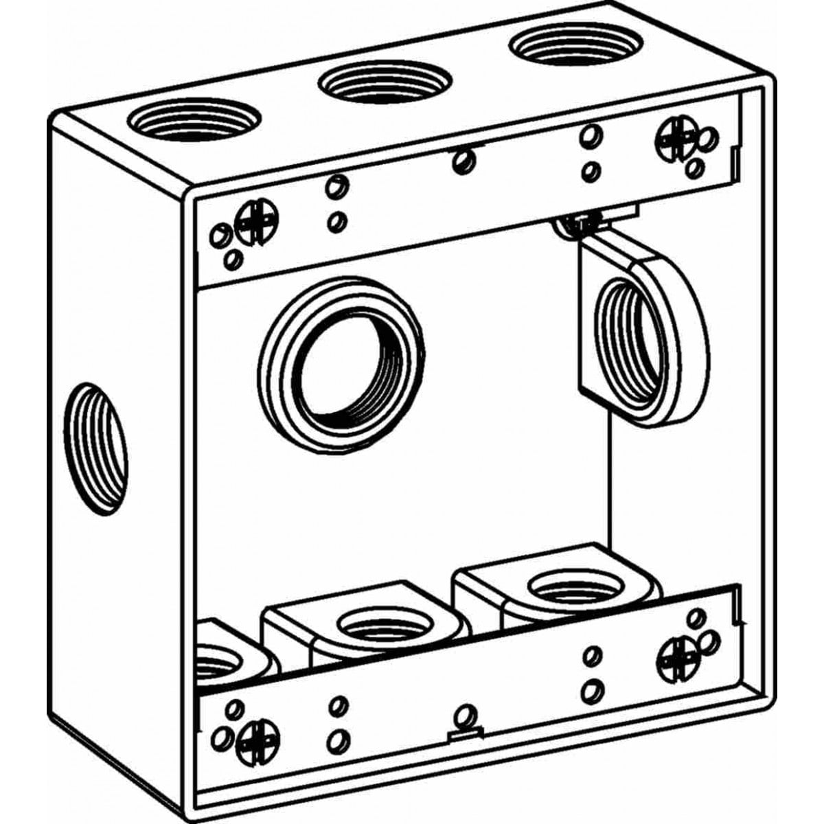ORBIT INDUSTRIES Orbit Industries 2B50-9 2-gang Electrical Box 9 Knockouts