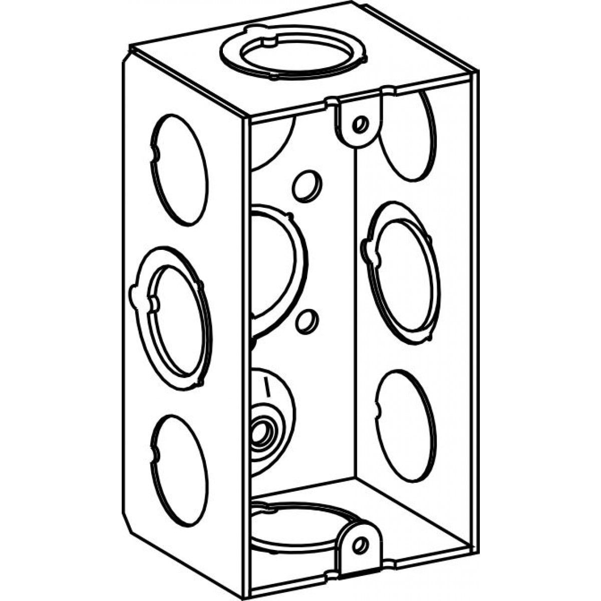ORBIT INDUSTRIES Orbit Industries HB-1-MKO Switch Box 2x4x1-7/8 in Galvanized Steel