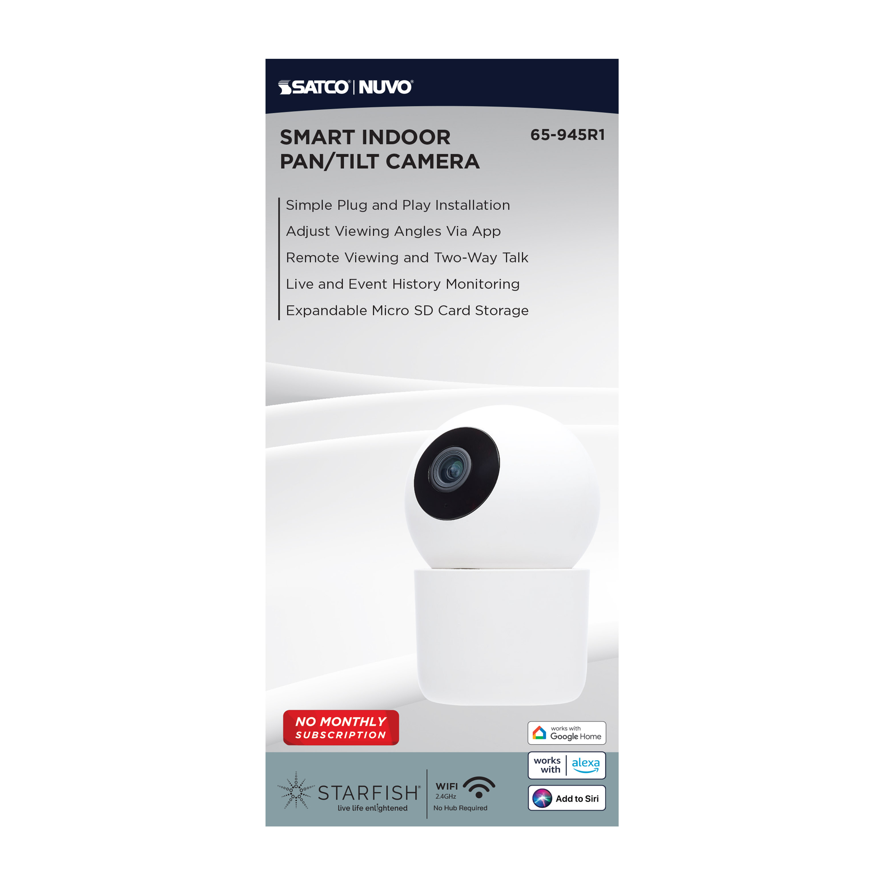SATCO-NUVO Satco-nuvo 65-945R1 Smart Indoor Pan Tilt Camera