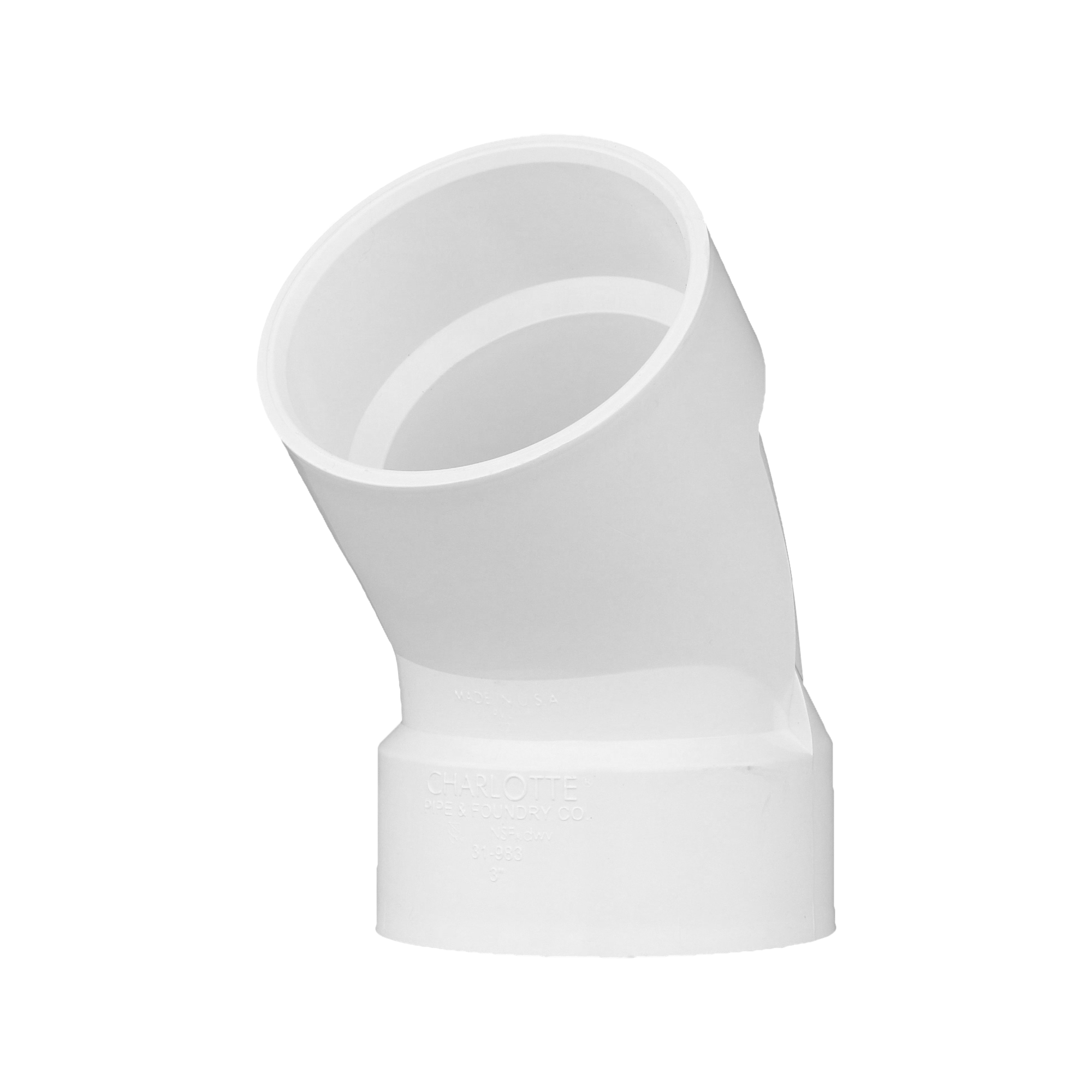 CHARLOTTE PIPE Charlotte Pipe PVC-321-3IN Pvc Dwv 45 Elbow 3 Inch