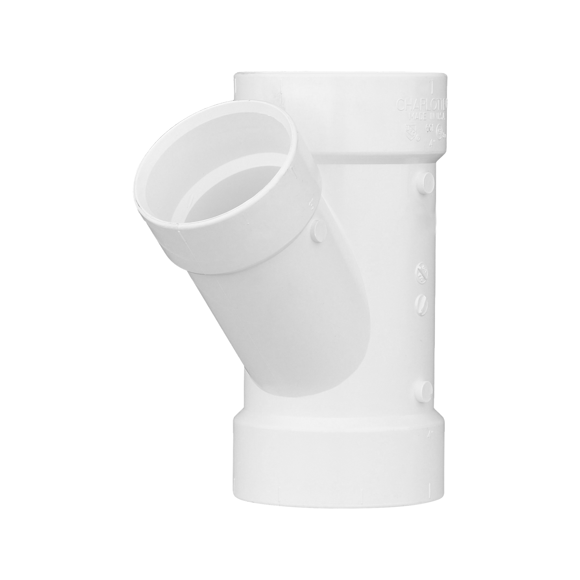 CHARLOTTE PIPE Charlotte Pipe PVC-601-4X4X3 Pvc Dwv Reducing Wye
