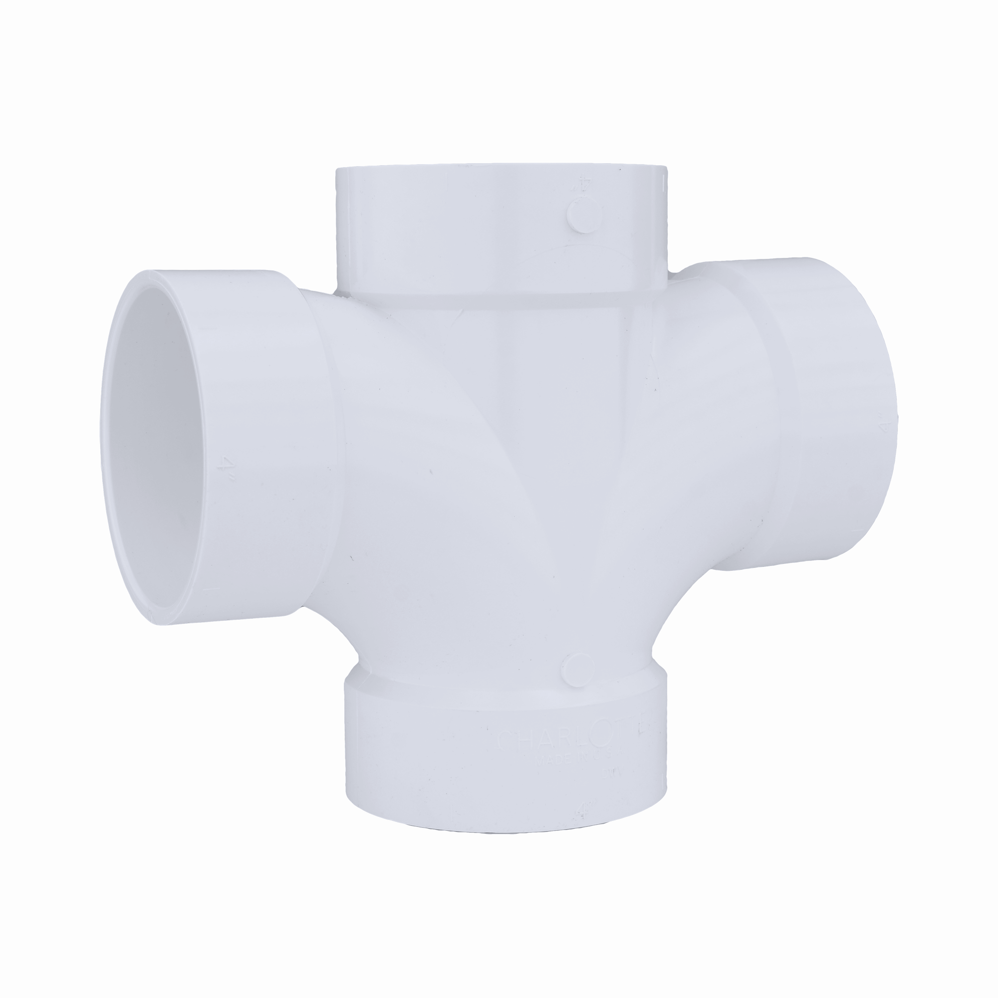CHARLOTTE PIPE Charlotte Pipe PVC-428-4IN 4 in Pvc Dwv Double Sanitary Tee