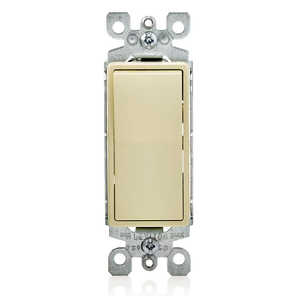 LEVITON Leviton 5603-2I 15A Decora Rocker 3-way Switch Ivory