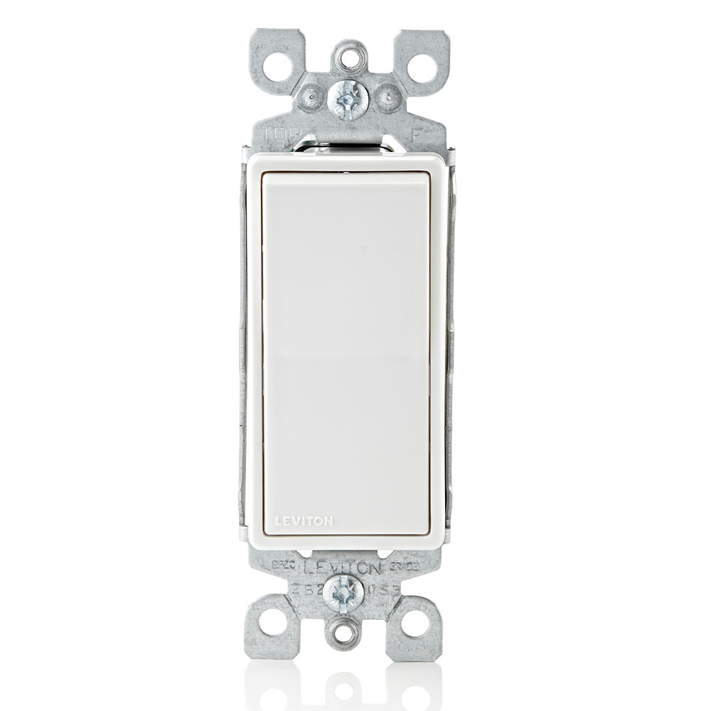 LEVITON Leviton 5601-2W Decora Single-pole Rocker Switch 15A White