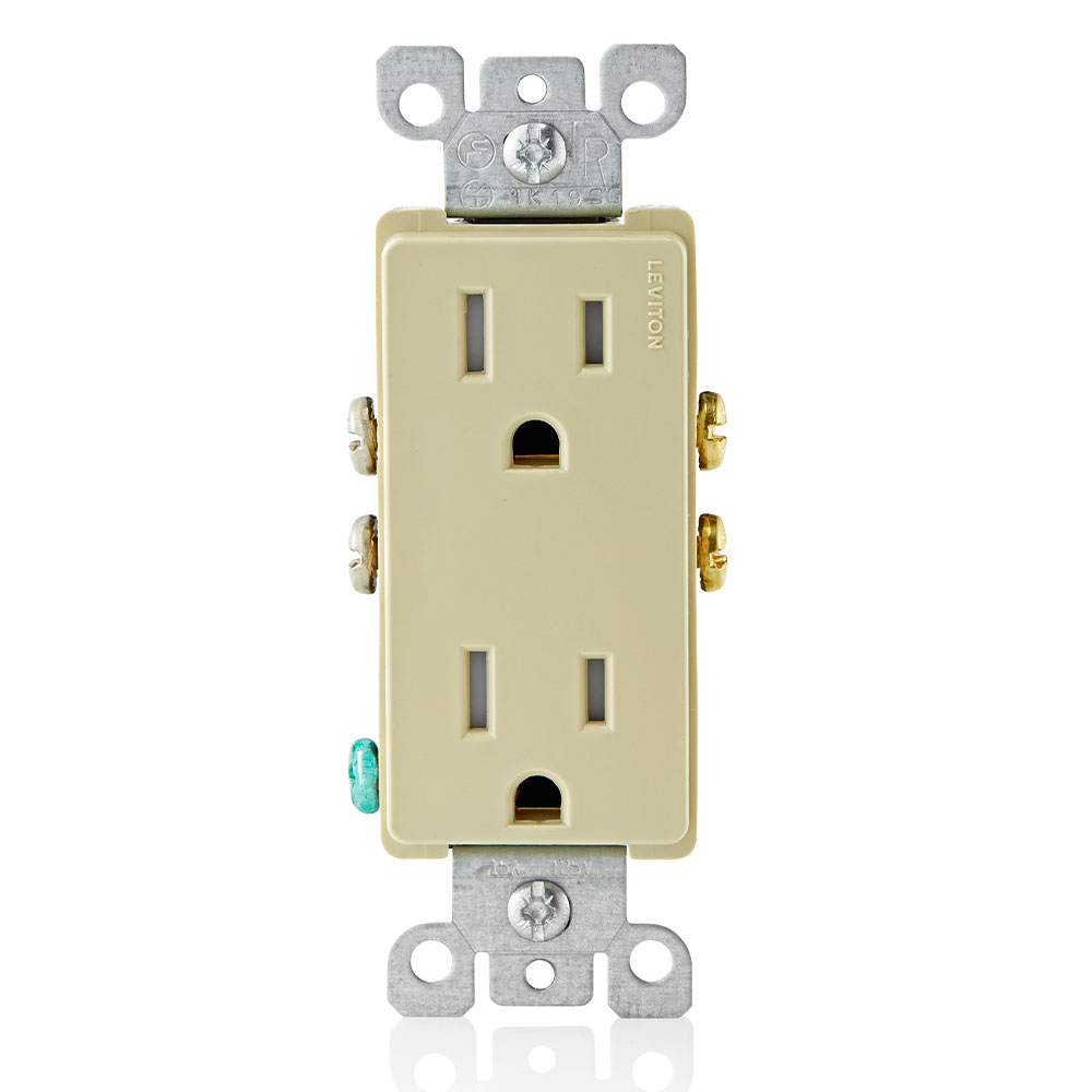 LEVITON Leviton T5325-I 15A Tr Decora Duplex Receptacle Ivory