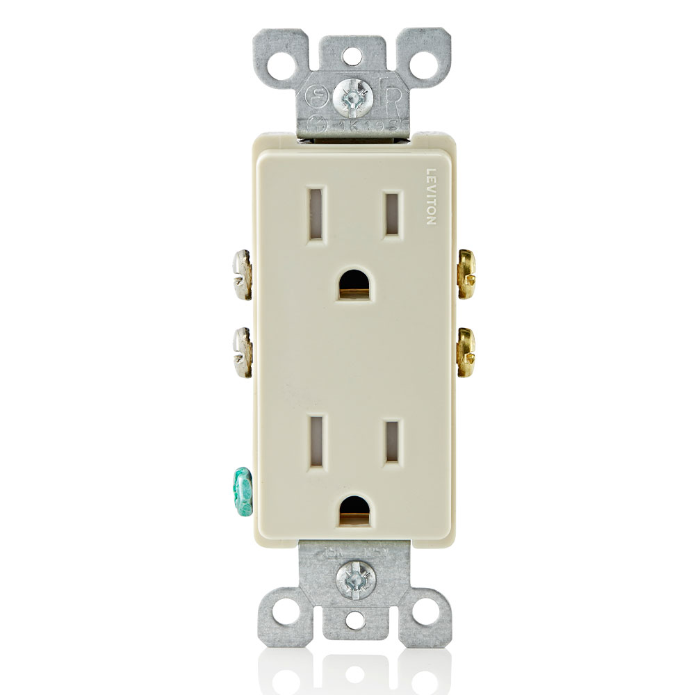 LEVITON Leviton T5325-T 15A 125V Tr Decora Duplex Receptacle Light Almond