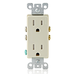 LEVITON Leviton T5325-T 15A 125V Tr Decora Duplex Receptacle Light Almond