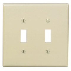 LEVITON Leviton PJ2-I 2-gang Toggle Switch Wallplate Ivory