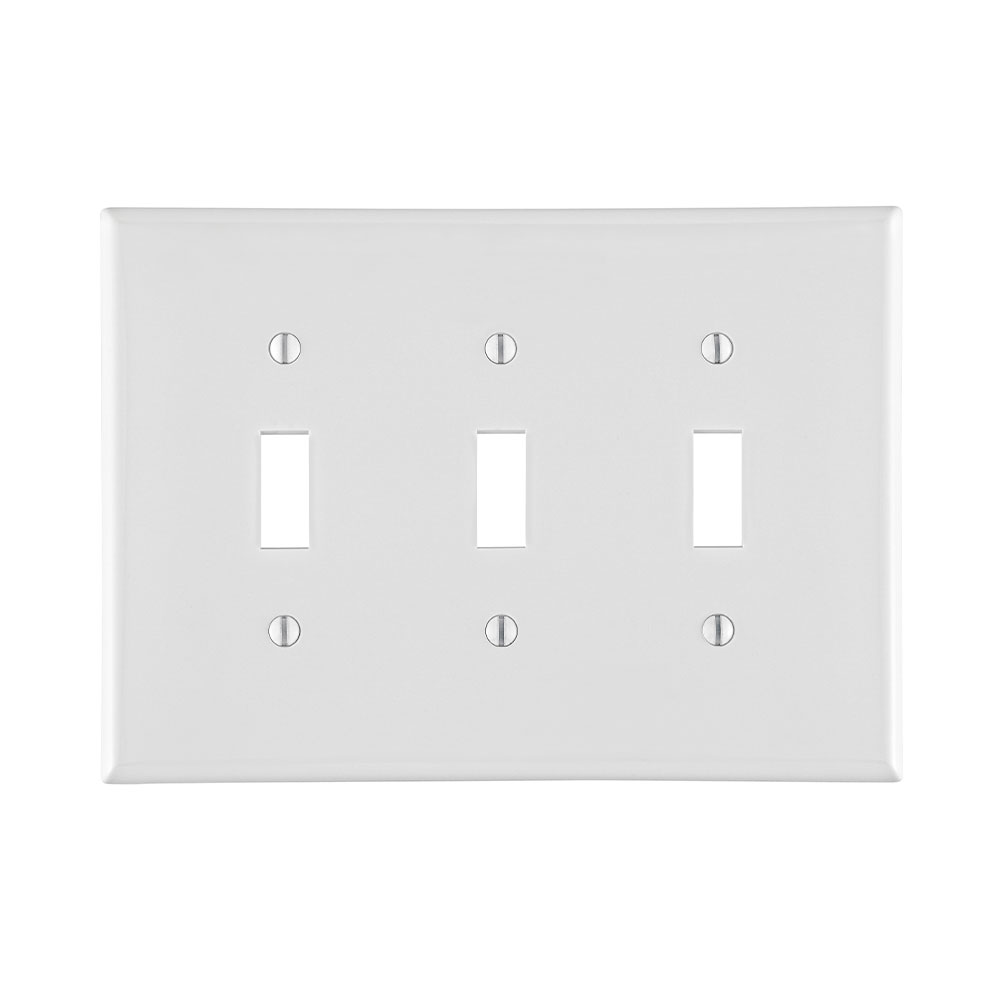 LEVITON Leviton PJ3-W 3-gang Toggle Switch Wallplate White