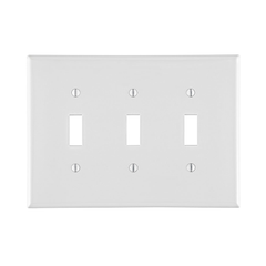 LEVITON Leviton PJ3-W 3-gang Toggle Switch Wallplate White