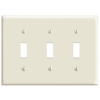 LEVITON Leviton PJ3-T 3-gang Toggle Switch Wallplate Midway