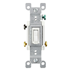 LEVITON Leviton 1453-2W 15A 3-way Toggle Switch Grounding White