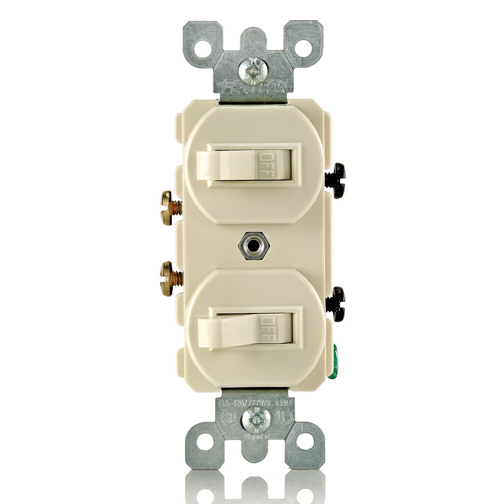 LEVITON Leviton 5224-2I Duplex Combination Switch 15A 120/277V Ivory