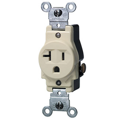 LEVITON Leviton 5801-I 20A 125V Nema 5-20R Single Receptacle Ivory
