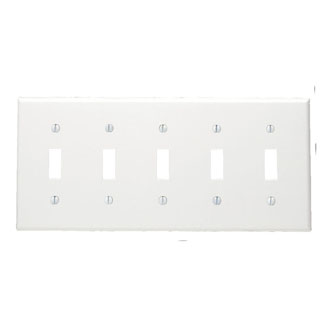 LEVITON Leviton 88023 5-gang Toggle Switch Wallplate Thermoset