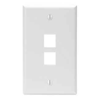 LEVITON Leviton 41080-2WP 2-port Single-gang Wallplate White
