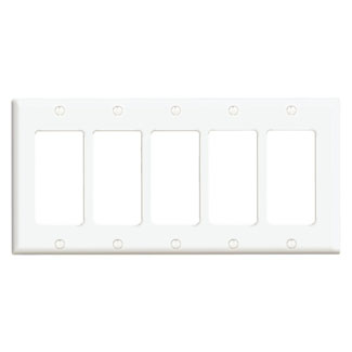 LEVITON Leviton 80423-W 5-gang Decora Gfci Wallplate White