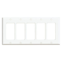 LEVITON Leviton 80423-W 5-gang Decora Gfci Wallplate White