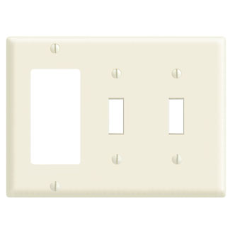 LEVITON Leviton PJ226-T 3-gang Combo Wallplate Light Almond
