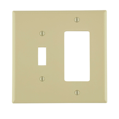 LEVITON Leviton PJ126-I 2-gang Toggle Decora Gfci Wallplate Ivory