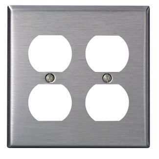 LEVITON Leviton SSJ82-40 2-gang Duplex Wallplate Stainless Steel