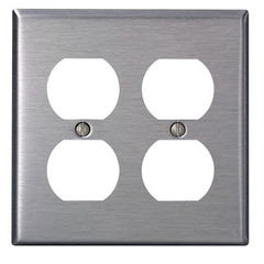 LEVITON Leviton SSJ82-40 2-gang Duplex Wallplate Stainless Steel