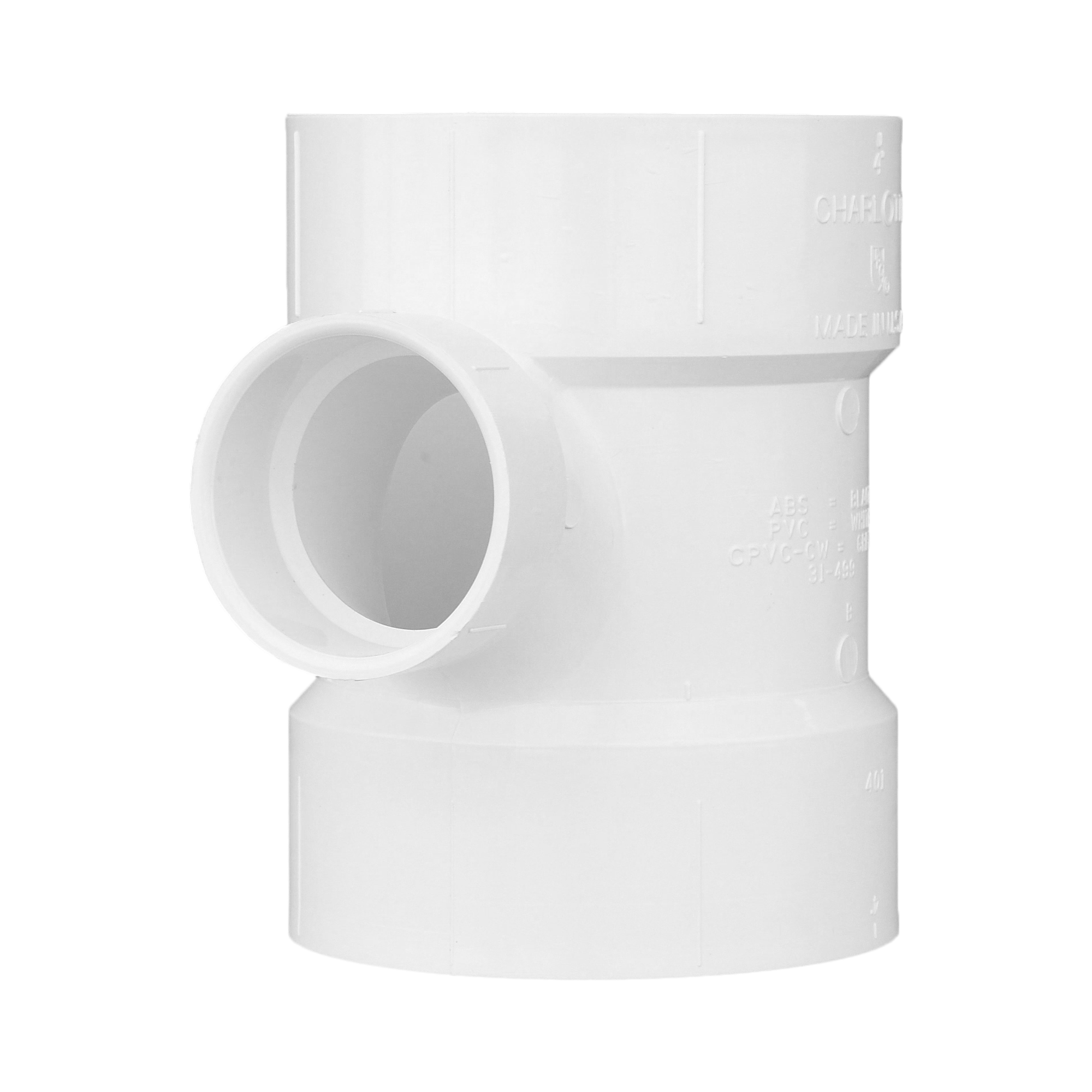 CHARLOTTE PIPE Charlotte Pipe PVC-401-4X4X2 Pvc Dwv Reducing Sanitary Tee