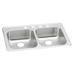 ELKAY Elkay GEC Stainless Steel Double Bowl Drop-in Sink 33in