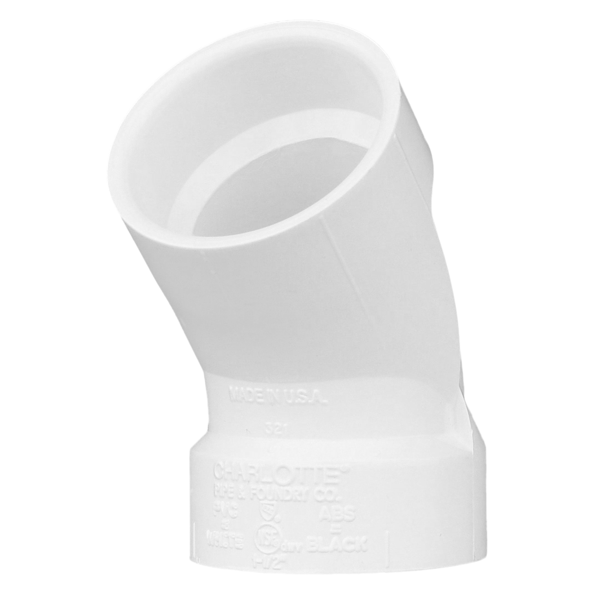 CHARLOTTE PIPE Charlotte Pipe PVC-321-1-1/2 Pvc Dwv 45 Elbow 1-1/2 in