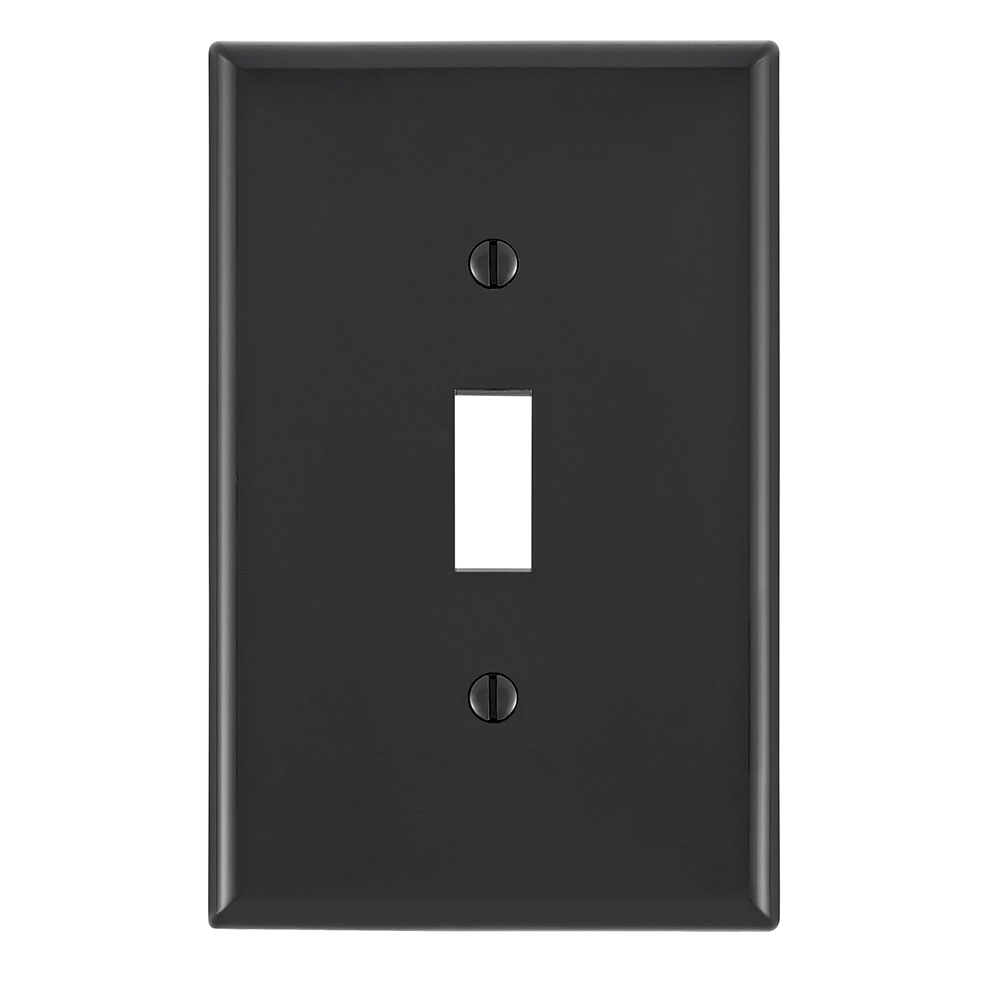 LEVITON Leviton PJ1-E 1-gang Toggle Wallplate Midway Black