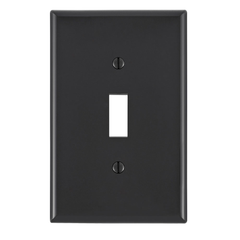 LEVITON Leviton PJ1-E 1-gang Toggle Wallplate Midway Black