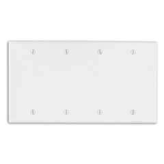 LEVITON Leviton 88064 4-gang Blank Wallplate Thermoset White