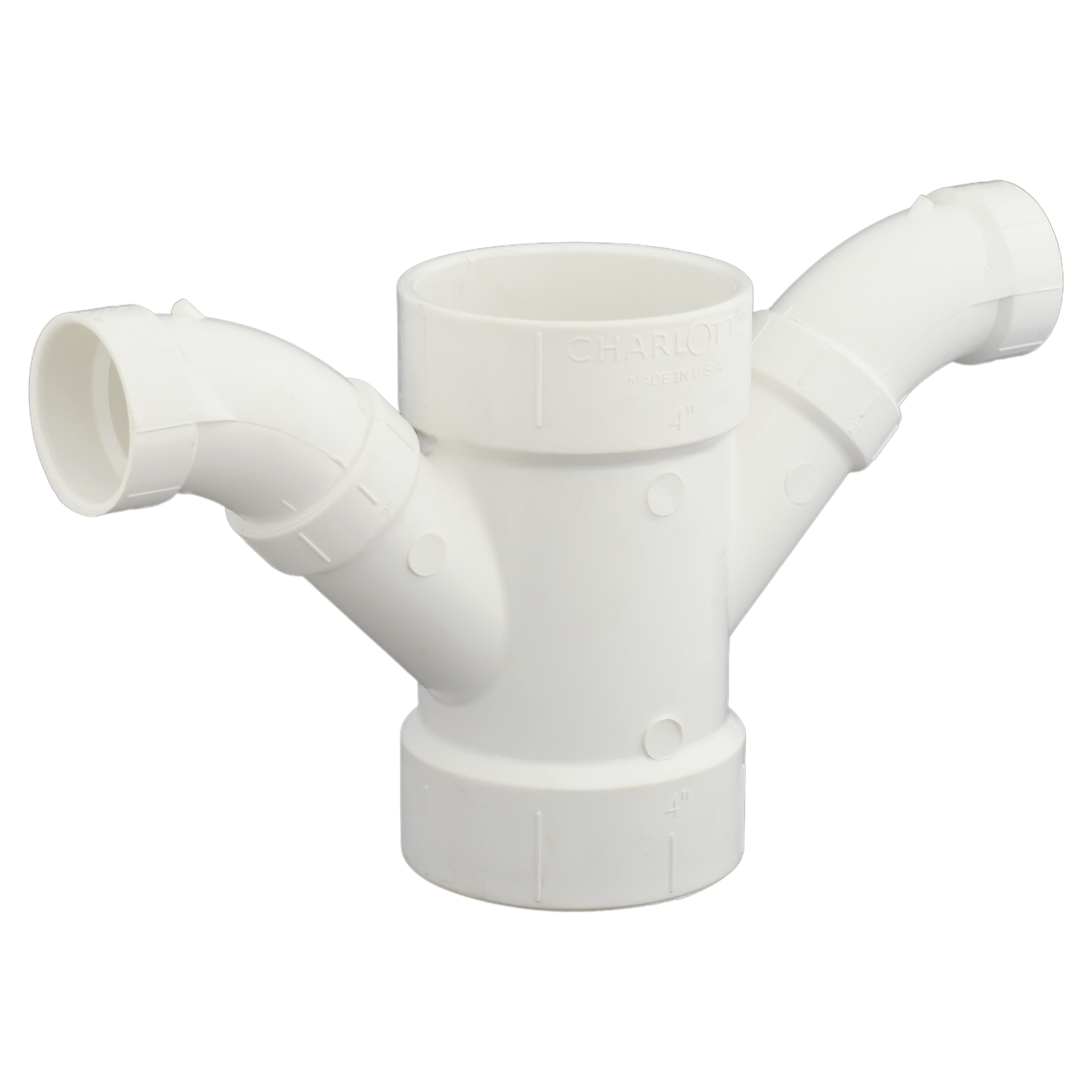 CHARLOTTE PIPE Charlotte Pipe PVC-507-4X4X2X2 Dwv Double Combo Wye 1/8 Bend