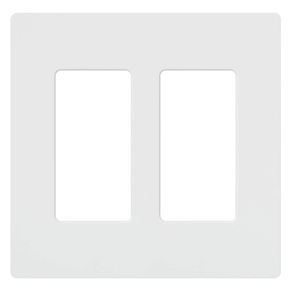 LUTRON Lutron CW2WH Claro 2-gang Screwless Wall Plate White