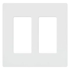 LUTRON Lutron CW2WH Claro 2-gang Screwless Wall Plate White