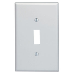 LEVITON Leviton 80501-W 1-gang Toggle Switch Wallplate Midway